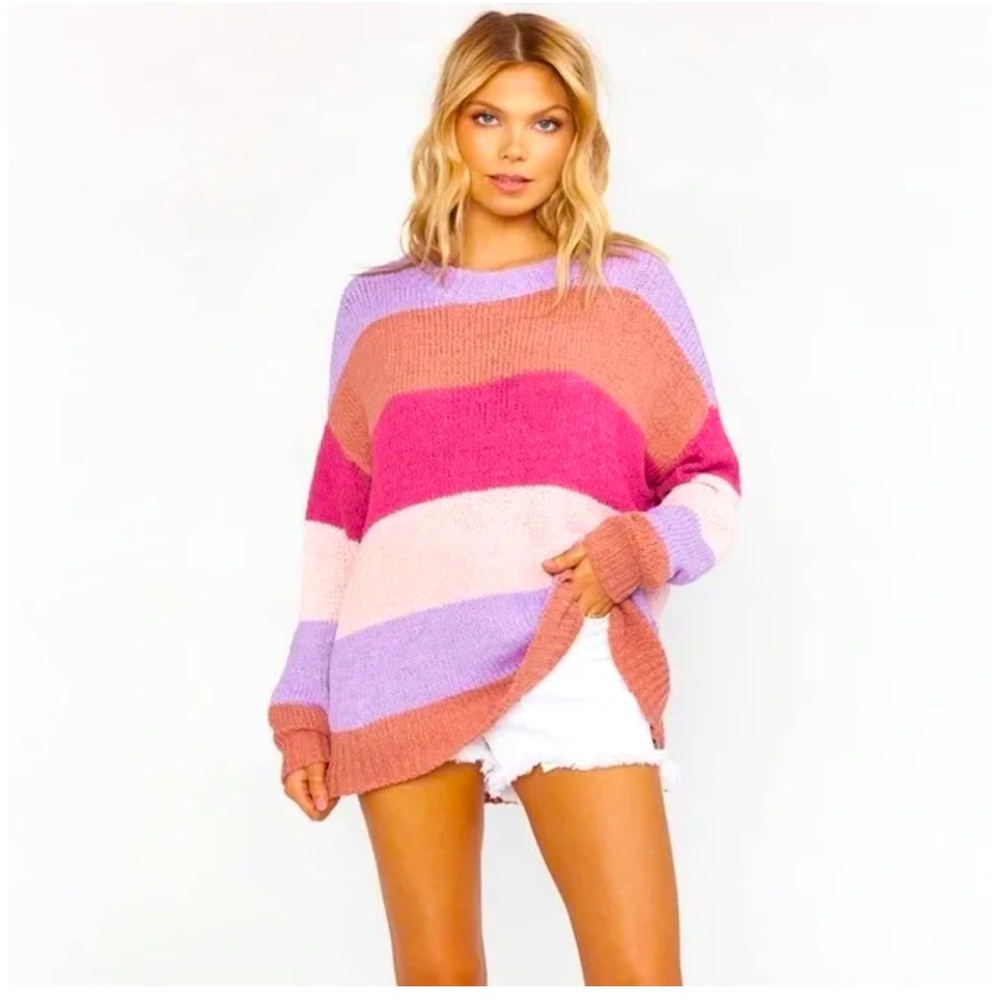 Show Me Your Mumu Woodsy Sweater in Sunset Stripe XS